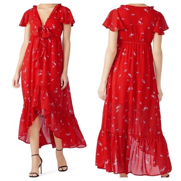 Line + Dot Pradera High Low Midi Floral Dress - Picture 1 of 9